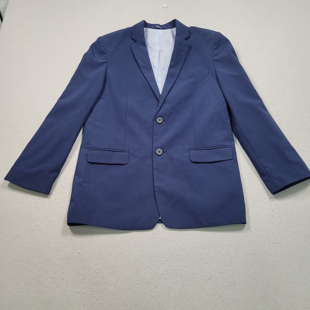 IZOD Boys Navy Blue Two Button Blazer Sport Coat Jacket‎ Size 18 Tailored School